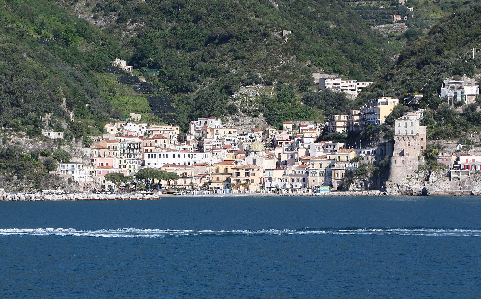 The harbour village of Cetara on the Amalfi Coast at dusk
